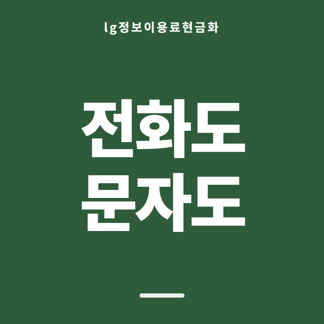품티켓 LG 정보이용료 회선별 안내 차이 안내 이미지